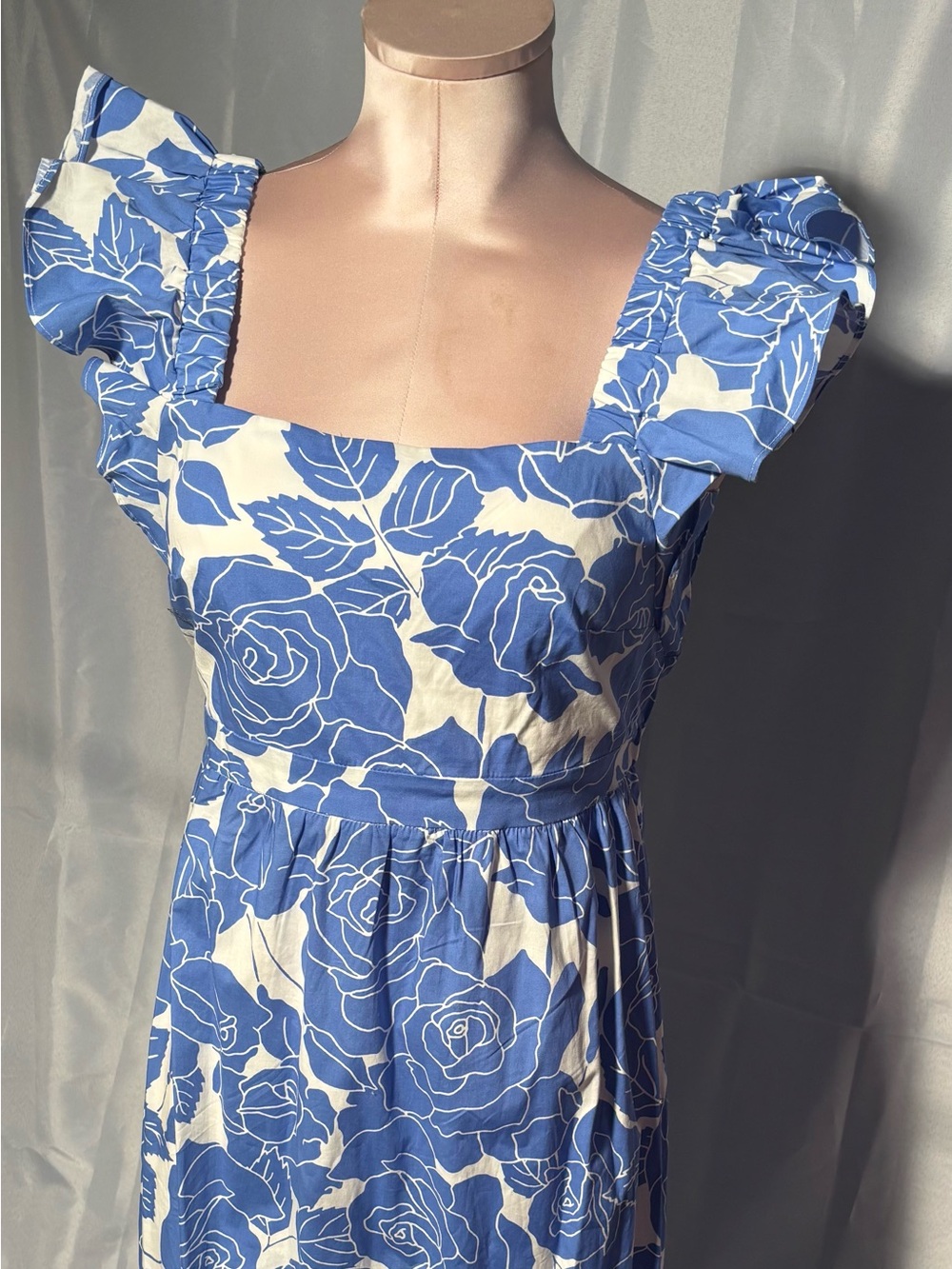 London Times Blue & White Floral Sundress - Women's Sleeveless Dress